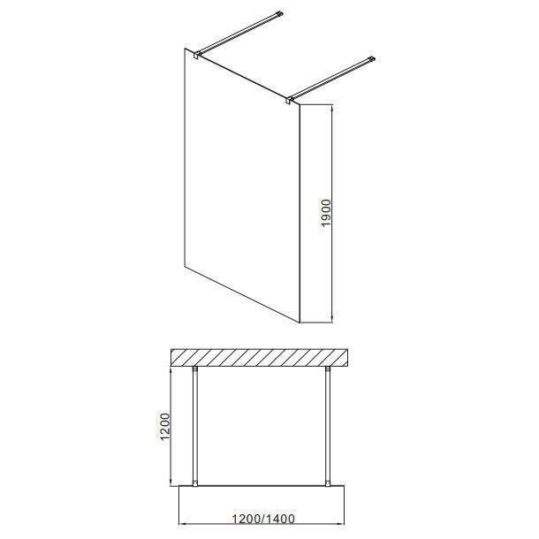 Wellis Astro 120 walk - in zuhanyfal Easy Cleannel (120x190) ( WC00488 )