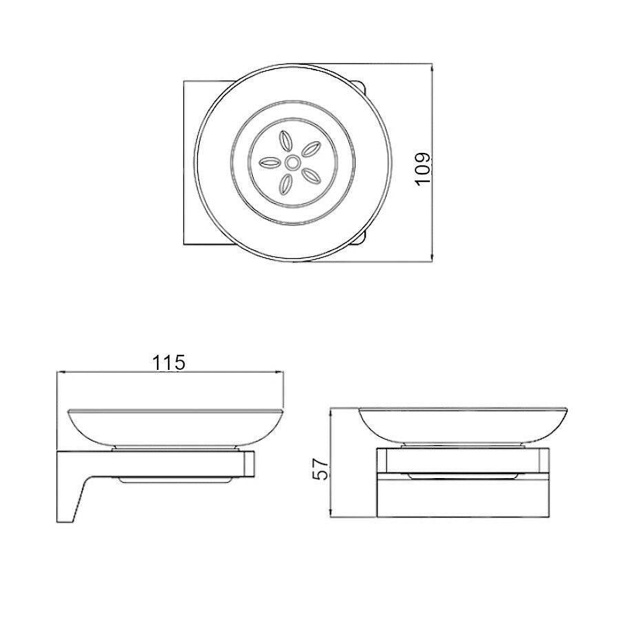 Wellis Mamba szappantartó, 10,9x11,5x5,7 cm (WE00111)