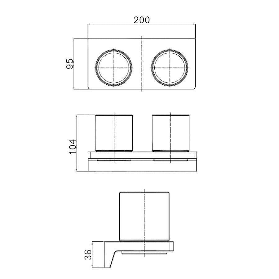 Wellis Mamba pohártartó dupla, 20x9,5x10,4 cm (WE00113)