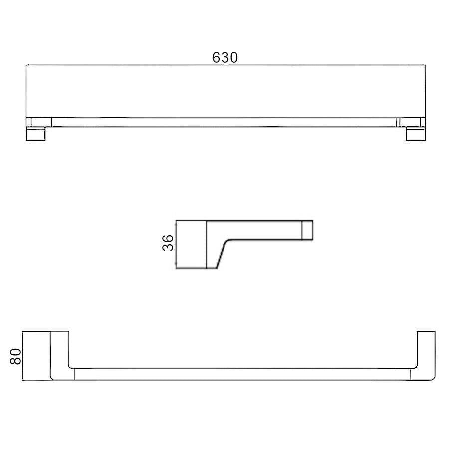 Wellis Mamba törölközőtartó SZIMPLA, 63x8x3,6 cm (WE00116)