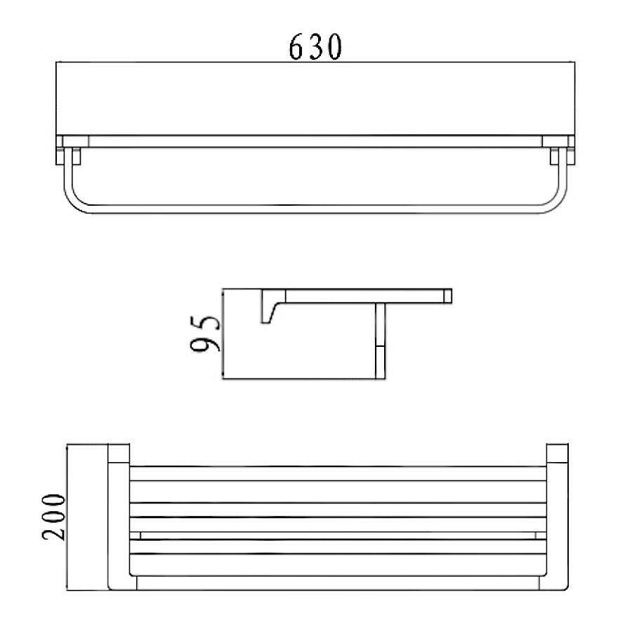 Wellis Mamba törölközőtartó polc (63x20x9,5)-1