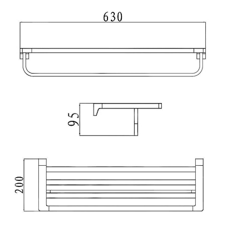 Wellis Mamba törölközőtartó polc, 63x20x9,5 cm (WE00118)