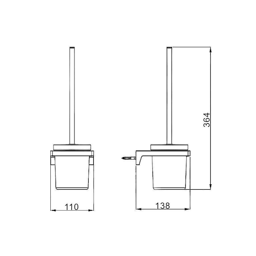 Wellis Mamba WC kefe fali, 11x13,8x36,4 cm (WE00119)