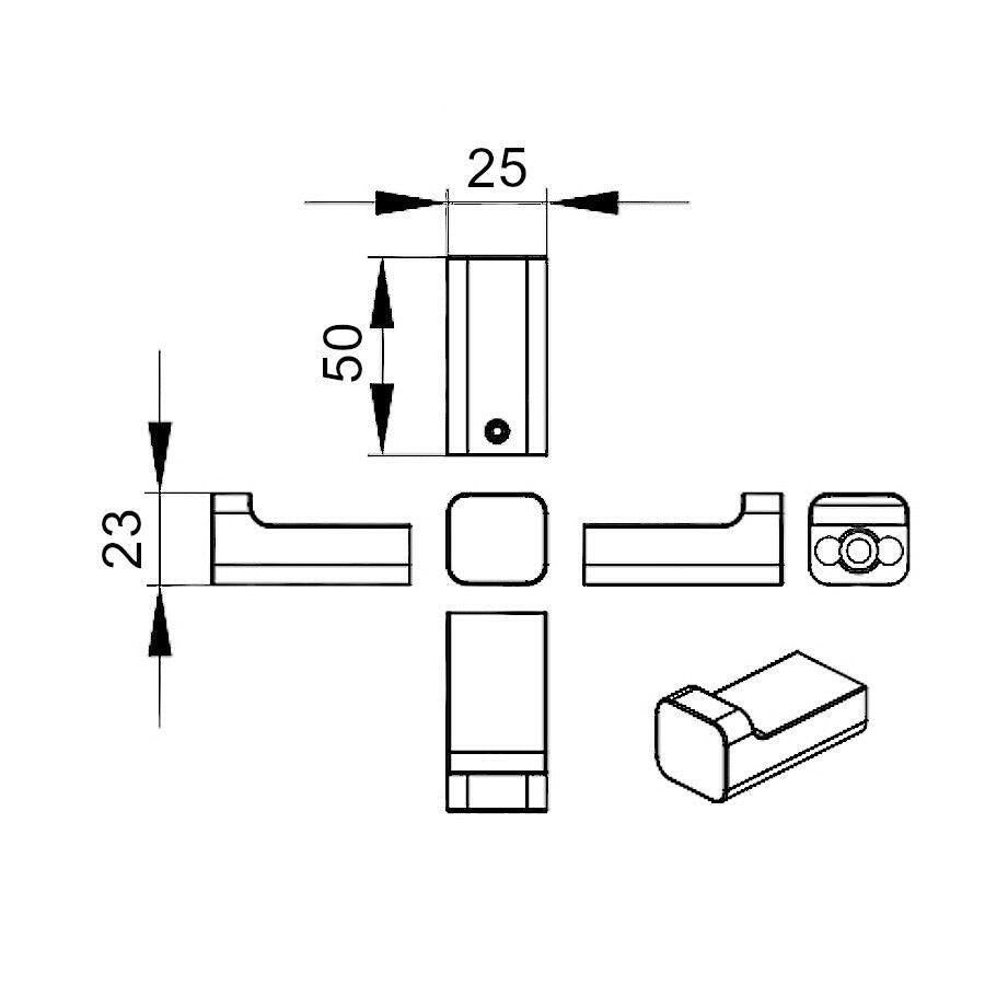 Wellis Capri akasztó, 2,5x5x2,3 cm (WE00120)