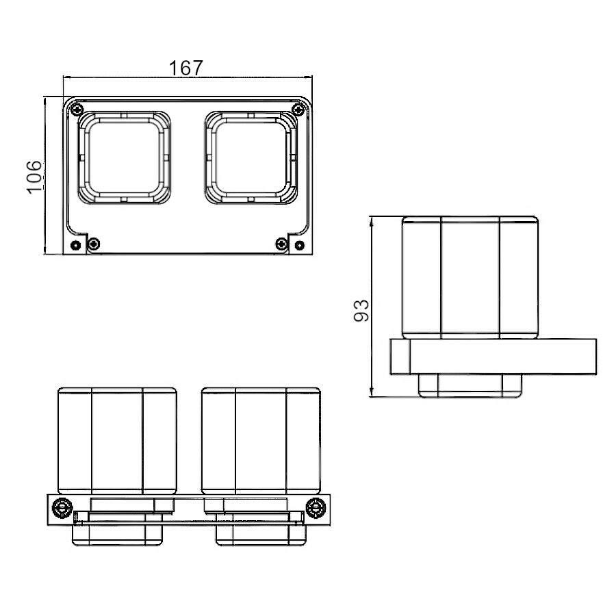 Wellis Capri pohártartó dupla (16,7x10,6x9,3)-1