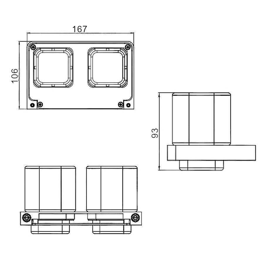 Wellis Capri pohártartó dupla, 16,7x10,6x9,3 cm (WE00123)
