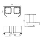 Wellis Capri pohártartó dupla (16,7x10,6x9,3)-1