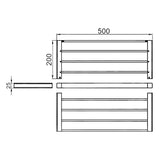 Wellis Capri törölközőtartó polc (55x20x2,5)-1