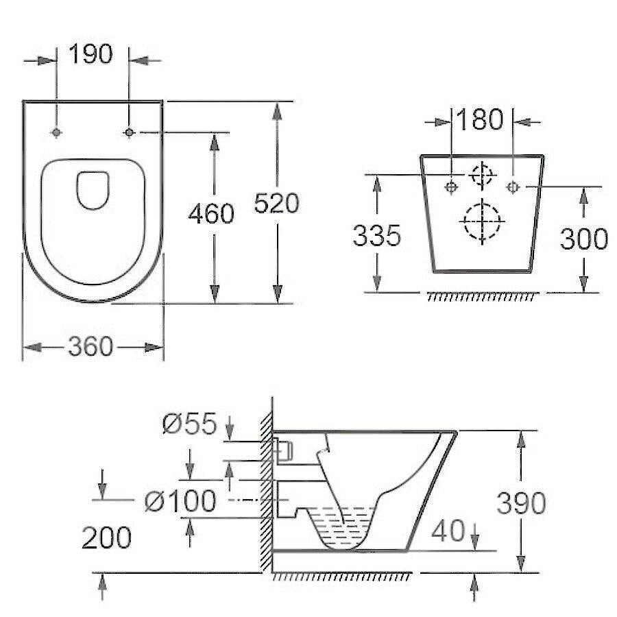 Wellis Clement fali rimless WC - csésze fehér színben, perem nélküli kivitel (WF00016)