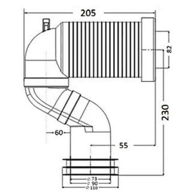 Wellis "S Bekötő" ” S” bekötő álló - és monoblokkos WC - hez (WF00021)