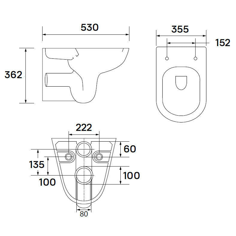 Wellis Bella fali Rimless WC (35,5x53x36,2)-1