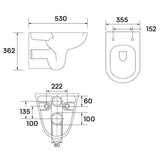 Wellis Bella fali Rimless WC (35,5x53x36,2)-1