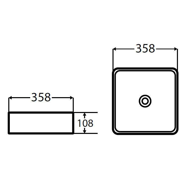 Wellis Tulip pultra építhető mosdó, 35,8x35,8x10,8 cm (WF00046)