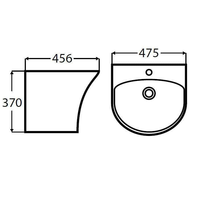 Wellis Violet fali mosdó, 47,5x45,6x37 cm (WF00050)