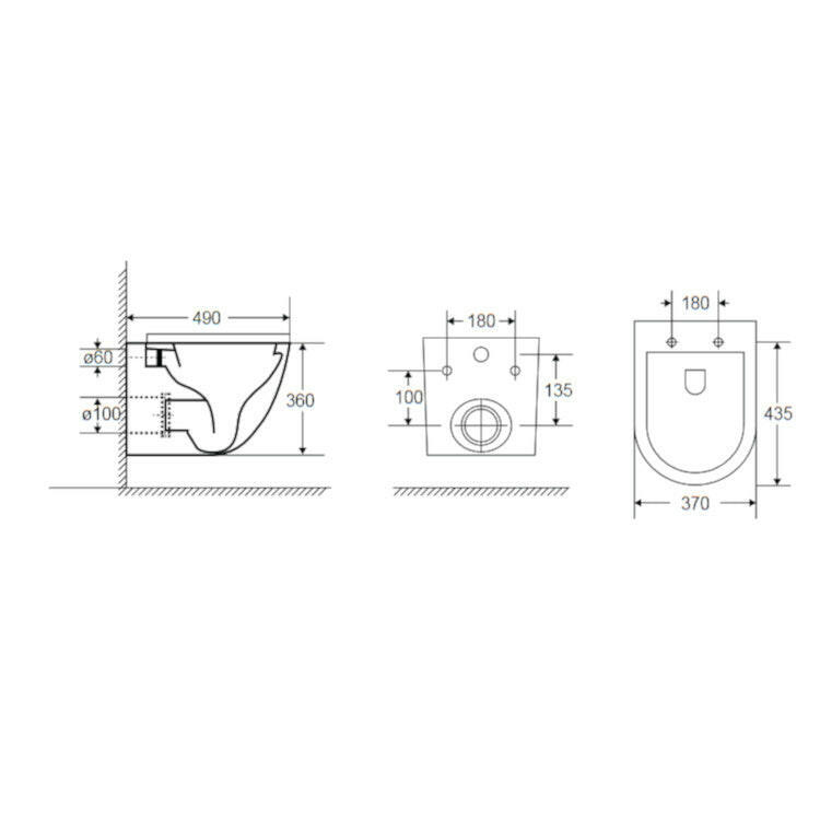 Wellis Sophia  fehér fali wc, Rimless-1