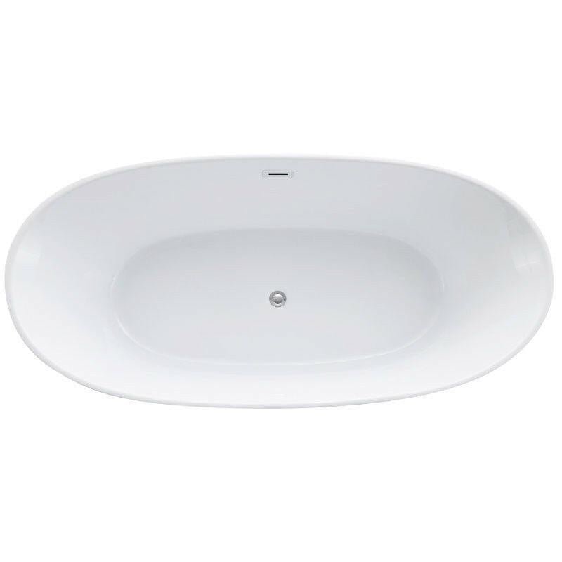 Wellis Oval 186 szabadon álló kád (186x88,5x60,5) le - és túlfolyó + szifon, rejtett szintező láb (WK00133)