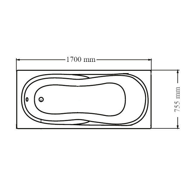 Wellis Malawi Hydro™ 170, hidromasszázs kád, Retroval, jobbos (170x75x60)-1