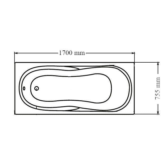 Wellis Malawi Hydro™ 170, hidromasszázs kád, csaptelep nélkül, jobbos, 170x75x60 cm (WK00162 - 2)