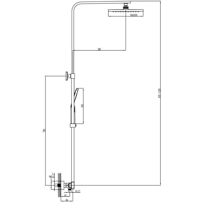Wellis Cascade termosztátos zuhanyoszlop (31,1x50,5x90,5 - 135) (WZ00083)