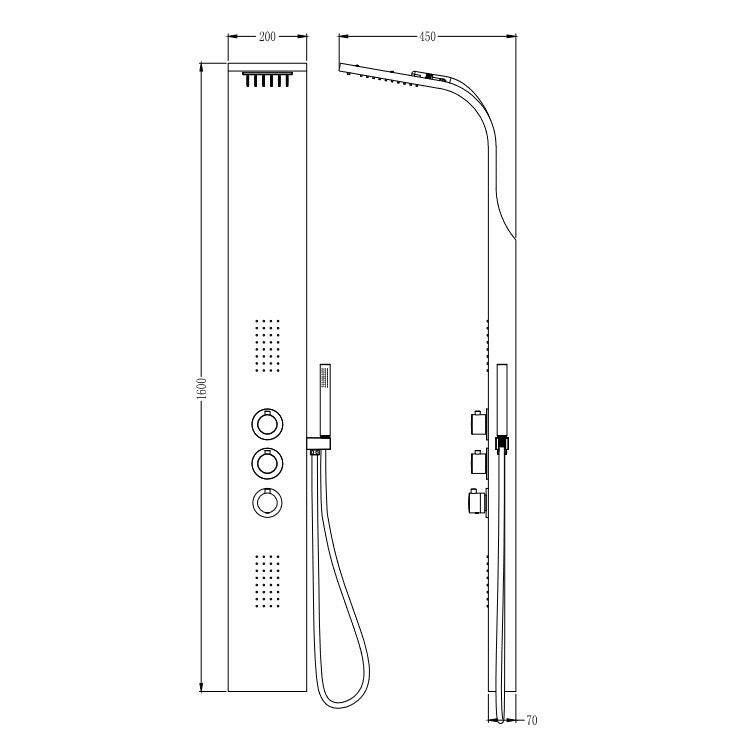 Wellis Glam termosztátos zuhanypanel (20x45x160) (WZ00087)