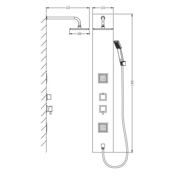 Wellis Paloma sarok zuhanypanel (21x55x140) (WZ00088)