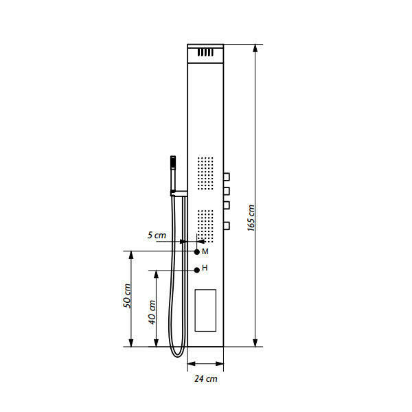 Wellis Bonita termosztátos zuhanypanel (24x50x165)-3