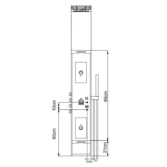 Wellis Mona termosztátos zuhanypanel (22x45x160)-2