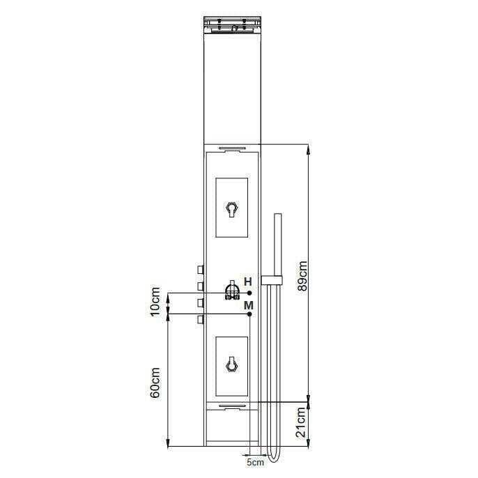 Wellis Mona termosztátos zuhanypanel (22x45x160) (WZ00090)