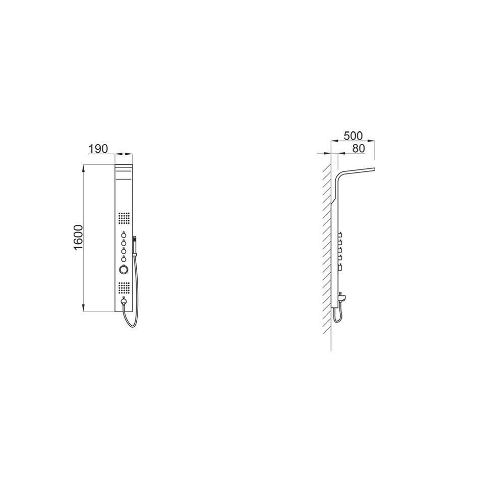 Wellis Mariner B. Matt termosztátos zuhanypanel (19x50x160)-1