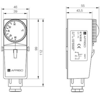 Afriso GAT/7RC termosztát csőre 0 - 90°C