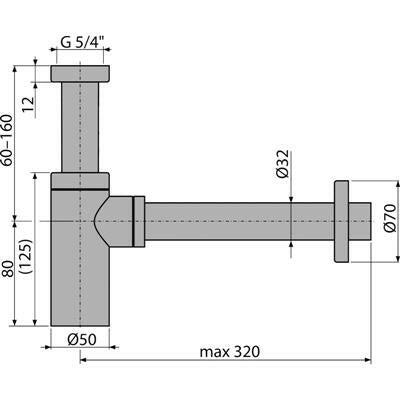 Alcaplast A 400 mosdószifon DESIGN ( A400 )