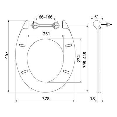 Alcaplast A64SLIM WC ülőke tetővel, Soft Close, lassú leeresztésű (A64SLIM)