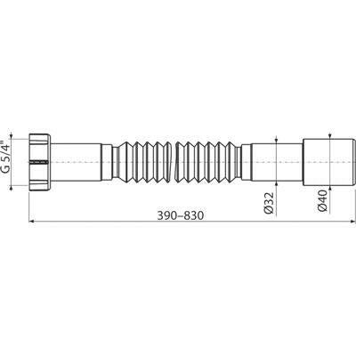 Alcaplast A750 flexibilis bekötőcső 5/4"x32/40 műanyag jolly-1