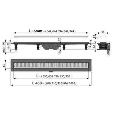 Alcaplast Zuhanyfolyóka APZ10-850M-1