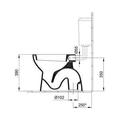 Alföldi Bázis WC - csésze alsó kifolyású, mélyöblítésű, hosszú 4035 69 01
