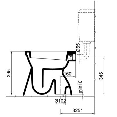 Alföldi Bázis WC csésze alsó kifolyású, laposöblítésű, rövid 4037 00 01-2