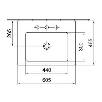 Alföldi Liner mosdó 61x47 cm 1 furattal + Easyplus 5108 L1R1 (Kifutó)-1