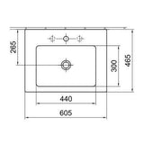 Alföldi Liner mosdó 61x47 cm 1 furattal + Easyplus 5108 L1R1 (Kifutó)-1