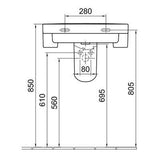 Alföldi Liner mosdó 61x47 cm 1 furattal + Easyplus 5108 L1R1 (Kifutó)-3