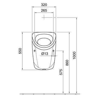 Alföldi Saval 2.0 vizelde felső bekötésű 7050 59 01 szifon nélkül-1