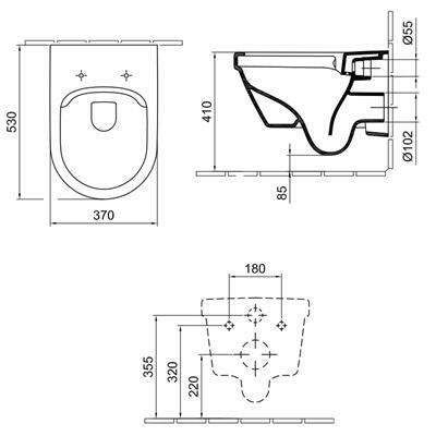 Alföldi Formo kombipack perem nélküli fali WC + Soft Close WC ülőke CleanFlush (7060 HR 01)