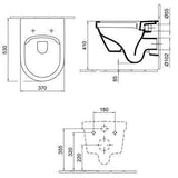 Alföldi Formo kombipack perem nélküli fali WC + Soft Close WC ülőke CleanFlush 7060 HR 01-1