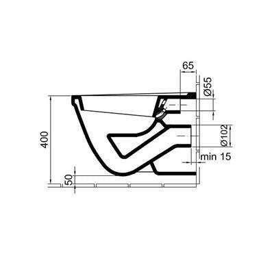 Alföldi Saval 2.0 WC csésze fali laposöblítésű, Easyplus bevonattal (7068 19R1)-2