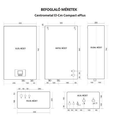 Centrometal El-Cm ePlus 9 elektromos kazán 9 kW-1