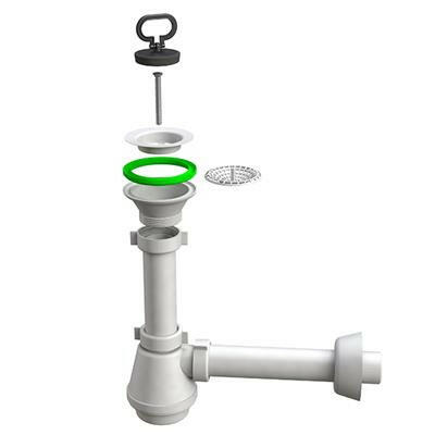 BONOMINI mosogatószifon 5/4" 1 medencés fehér