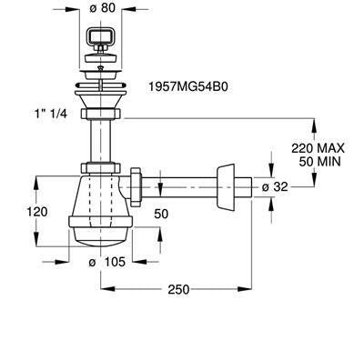 BONOMINI mosogatószifon 5/4" 1 medencés fehér