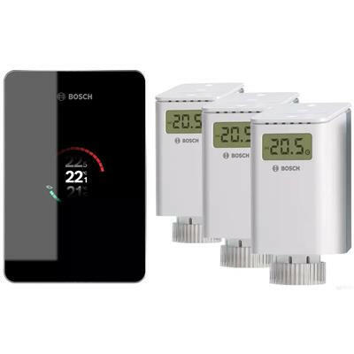 Bosch EasyControl Set CT 200 fekete, okostermosztát és 3db rádióvezérelt radiátor termosztátfej (7736701394)