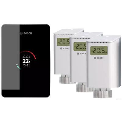 Bosch EasyControl Set CT 200 fekete, okostermosztát és 3db rádióvezérelt radiátor termosztátfej-0