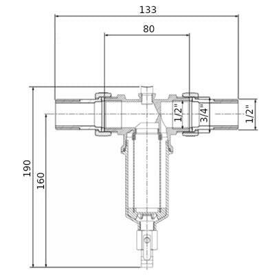 BWT Protector mini H/R 1/2" réz szűrő mini vízszűrő melegvízre (810506)