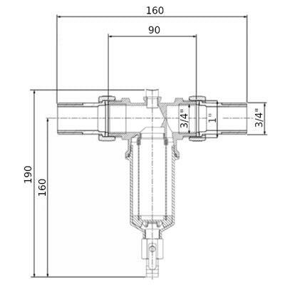BWT Protector mini H/R 3/4" réz szűrő mini vízszűrő melegvízre (810507)